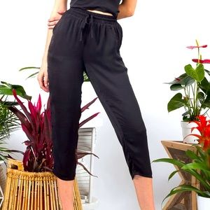 Black Washed Satin Juicy Joggers - VDV the Label